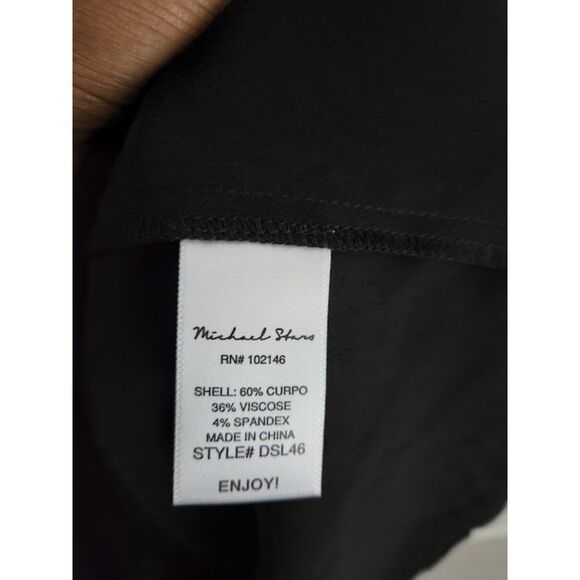 MICHAEL STARS mary surplice long sleeve faux wrap dress in black | Size S - Picture 6 of 6